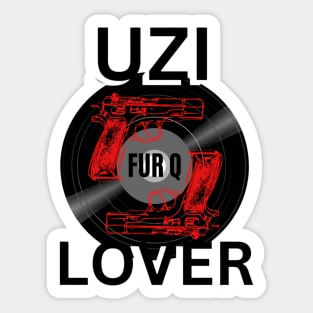 Uzi Lover by Fur Q Sticker